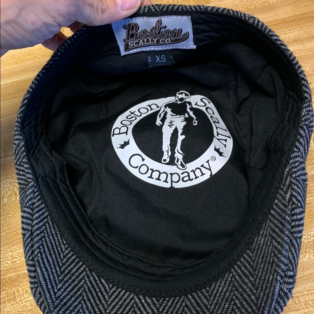 Original Boston Scally 8 Panel Herringbone Black & Gray Wool/Polyester Blend Cap - Picture 2 of 13